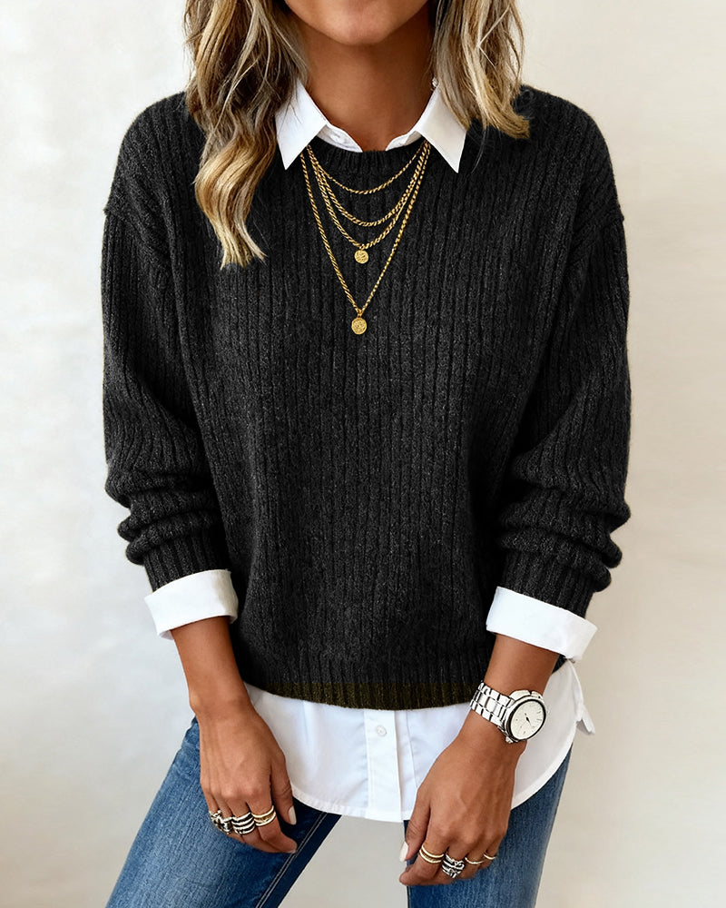 Luna | Patchwork Collar Jumper