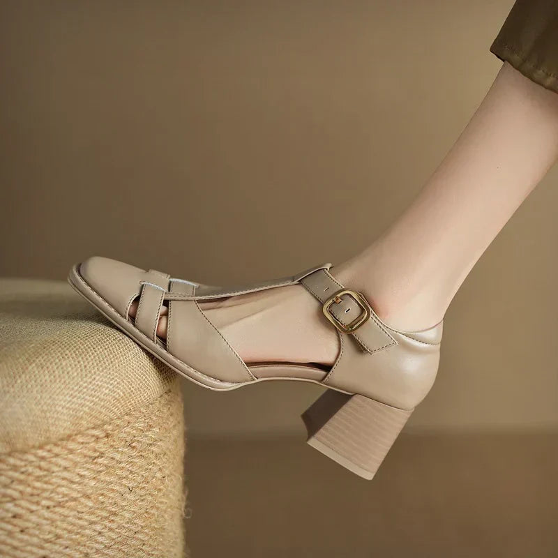 BELLIORA | SQUARE TOE SUMMER SANDALS