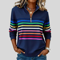 Celine | Colourful Striped Quarter-Zip