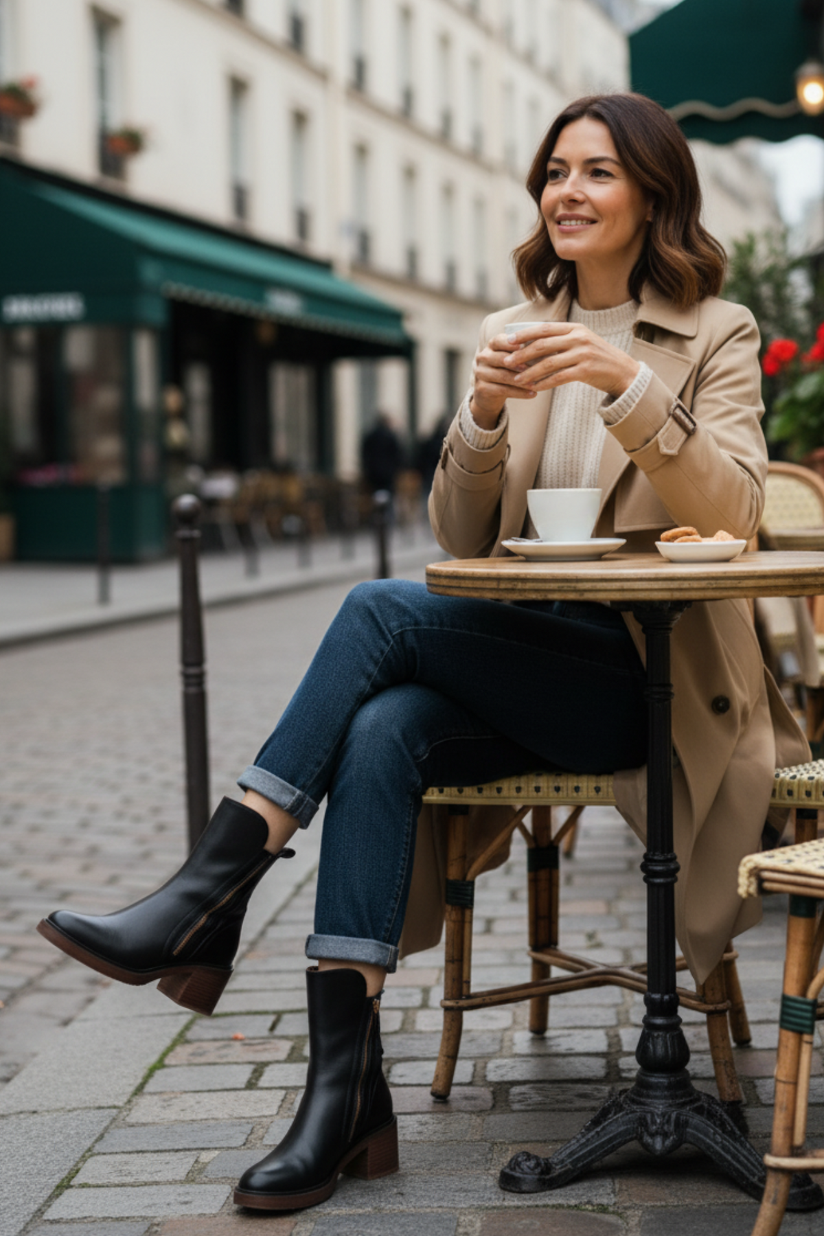 Pernelle | Leather Ankle Boots with Square Heel