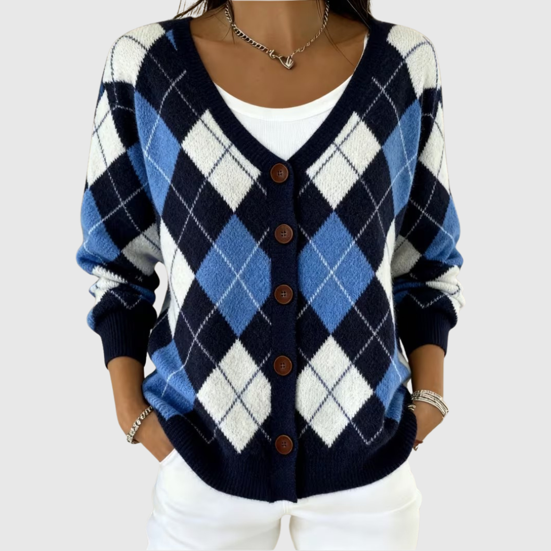Solidea | Argyle Knit Jacket