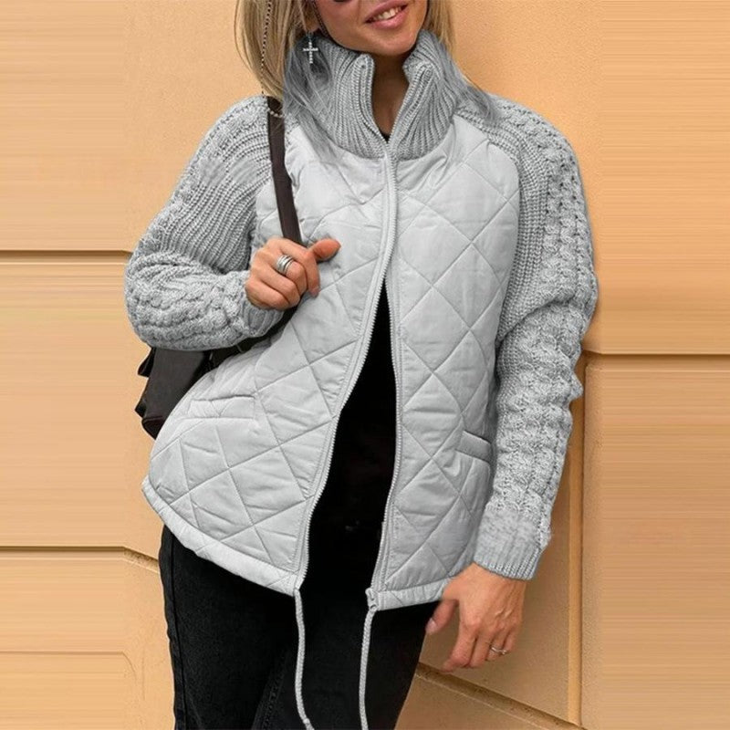 Elodie | Quilted Knit Detail Jacket