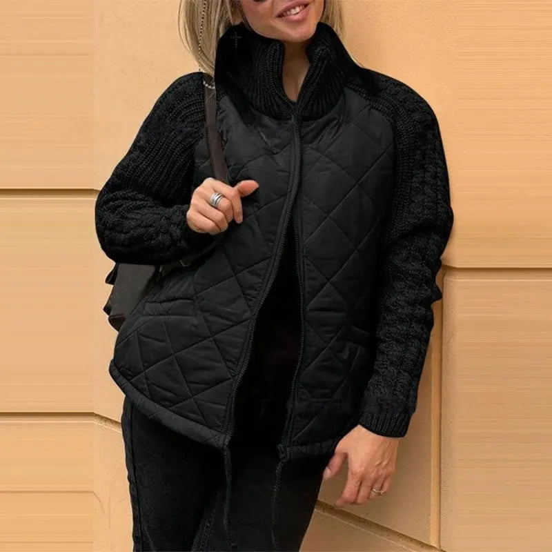 Elodie | Quilted Knit Detail Jacket