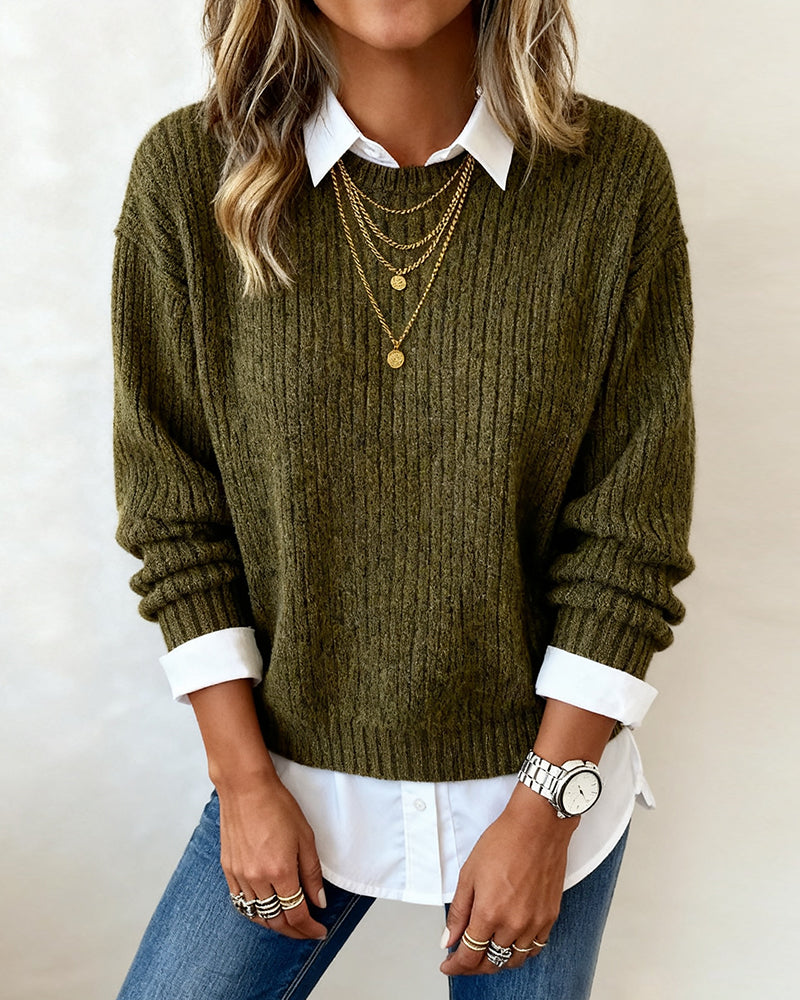 Luna | Patchwork Collar Jumper