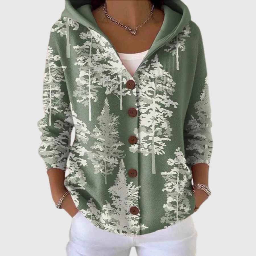 Bianca | Winter Forest Hooded Knit Jacket