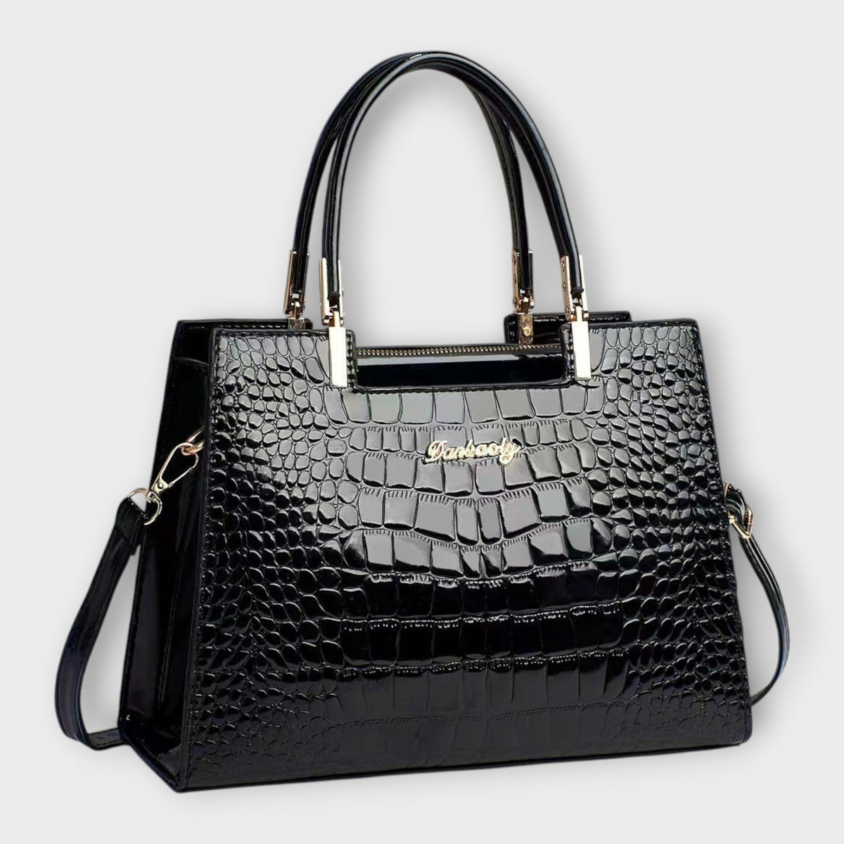Maison Verdelle -  Shiny Crocodile Skin Pattern Handbag