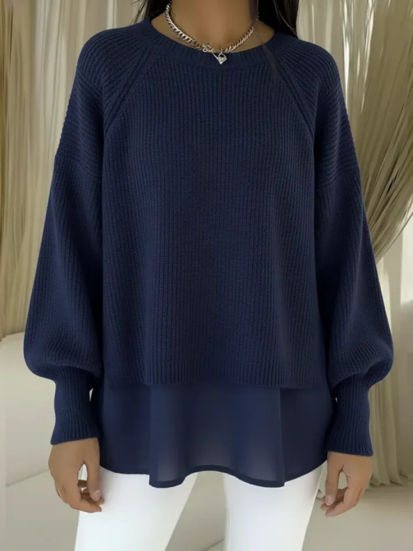 Laurel | Layered-Hem Knit Sweater