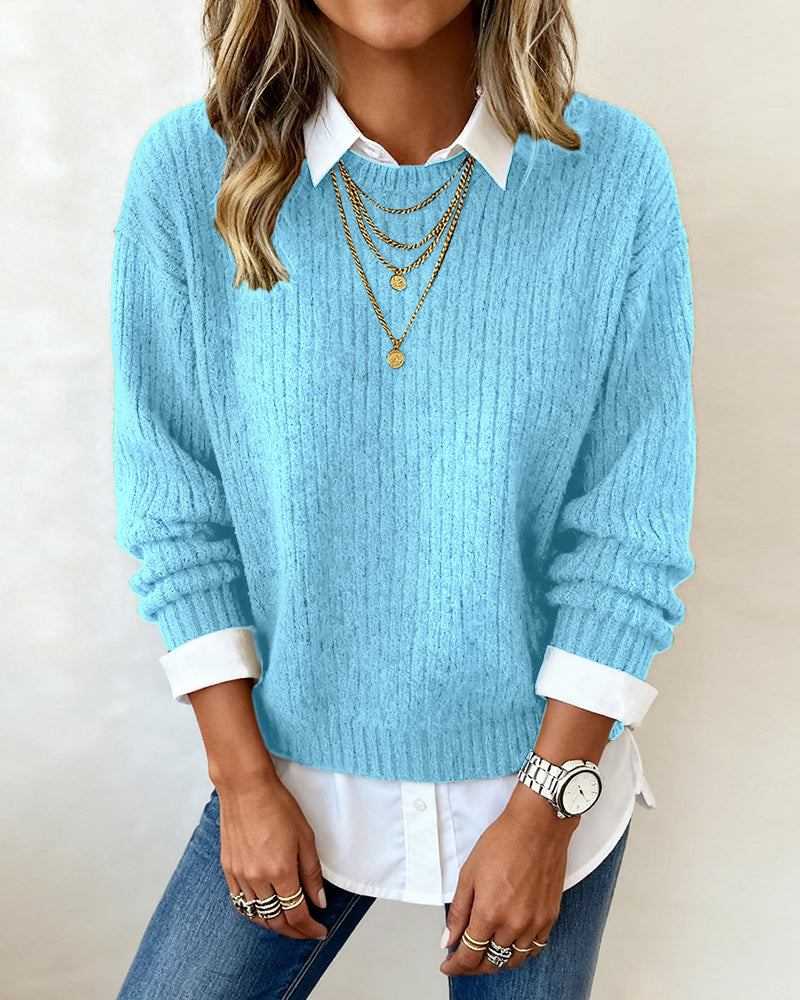 Luna | Patchwork Collar Jumper