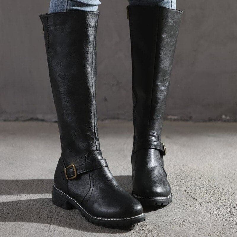 GEORGINA | CLASSIC BUCKLE KNEE-HIGH BOOTS FOR WOMEN