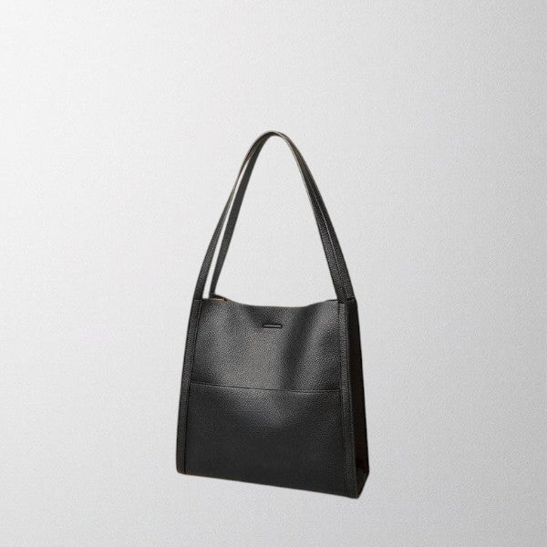 Valérie Dupré - Solid color simple genuine leather shoulder bag
