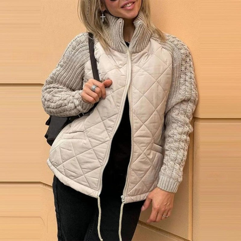 Elodie | Quilted Knit Detail Jacket