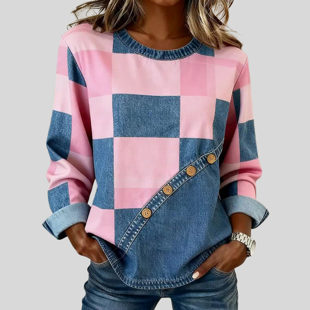 Jacqueline | Colourblock Patchwork Sweatshirt