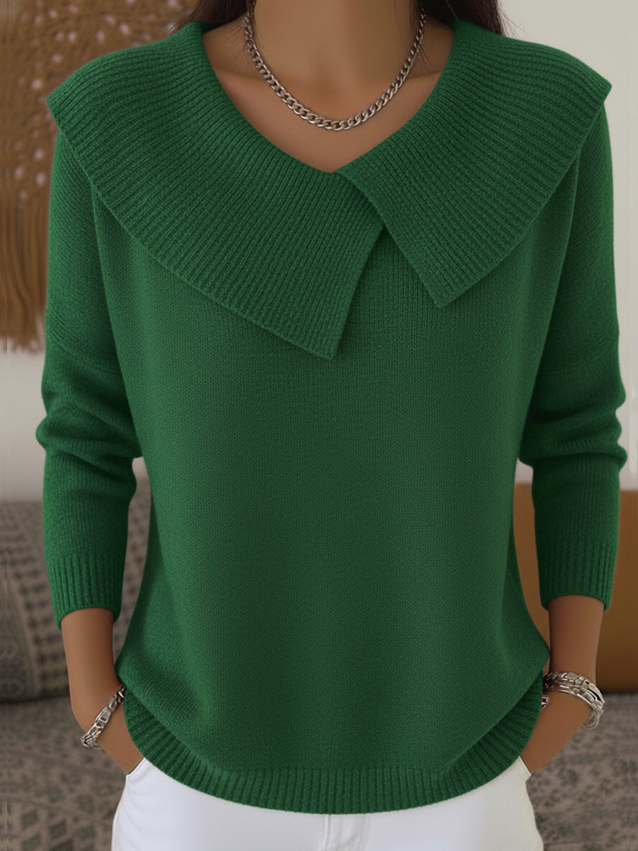 Leontine | Draped Collar Knit Jumper
