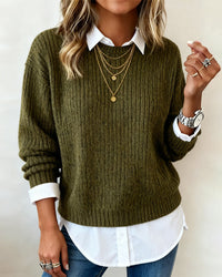 Luna | Patchwork Collar Jumper