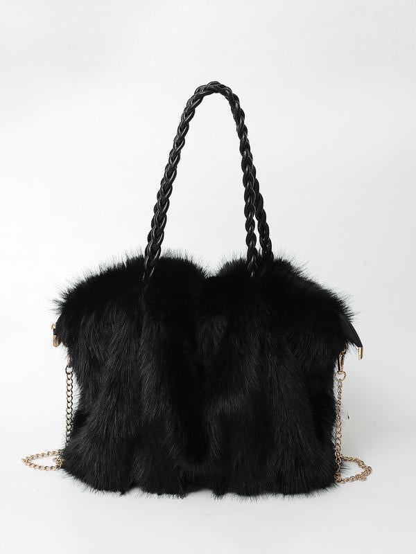 Charlotte - Versatile Plush Velvet Shoulder Tote Bag