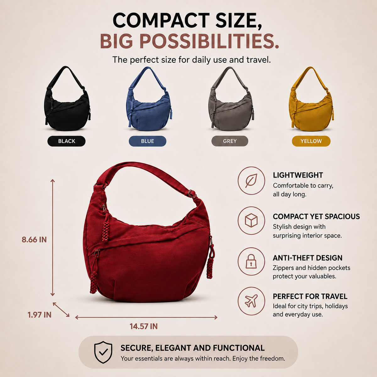 Arabella | Beige Shoulder Bag