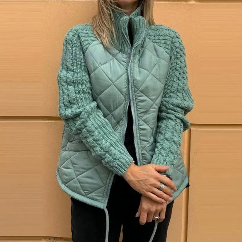 Elodie | Quilted Knit Detail Jacket