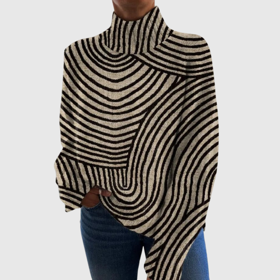 HANDCRAFTED LINE KNIT TURTLENECK JUMPER