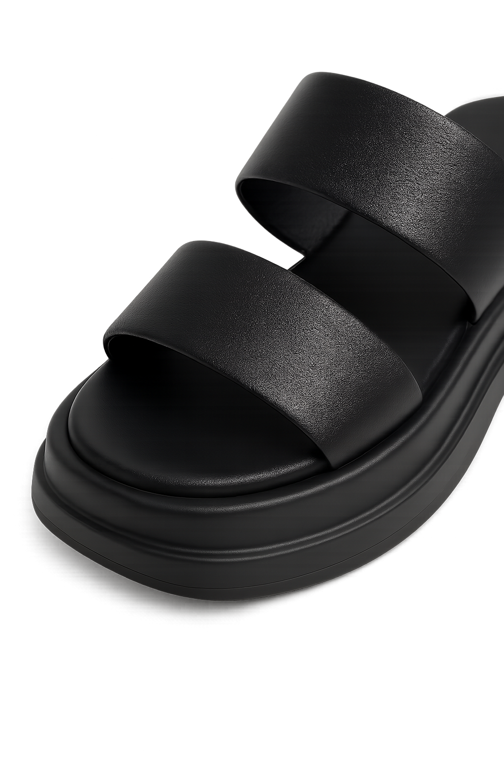 Calf Leather Sandals – Chunky High Heel