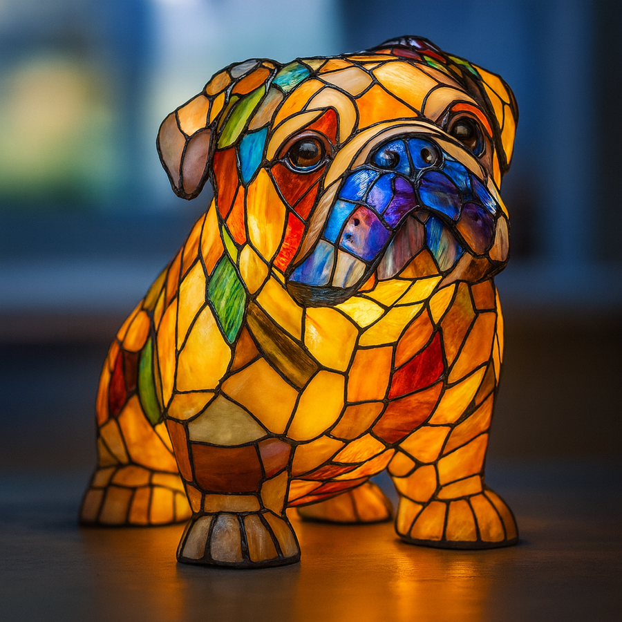 Noiraud – Magical Stained-Glass Dog Lamp