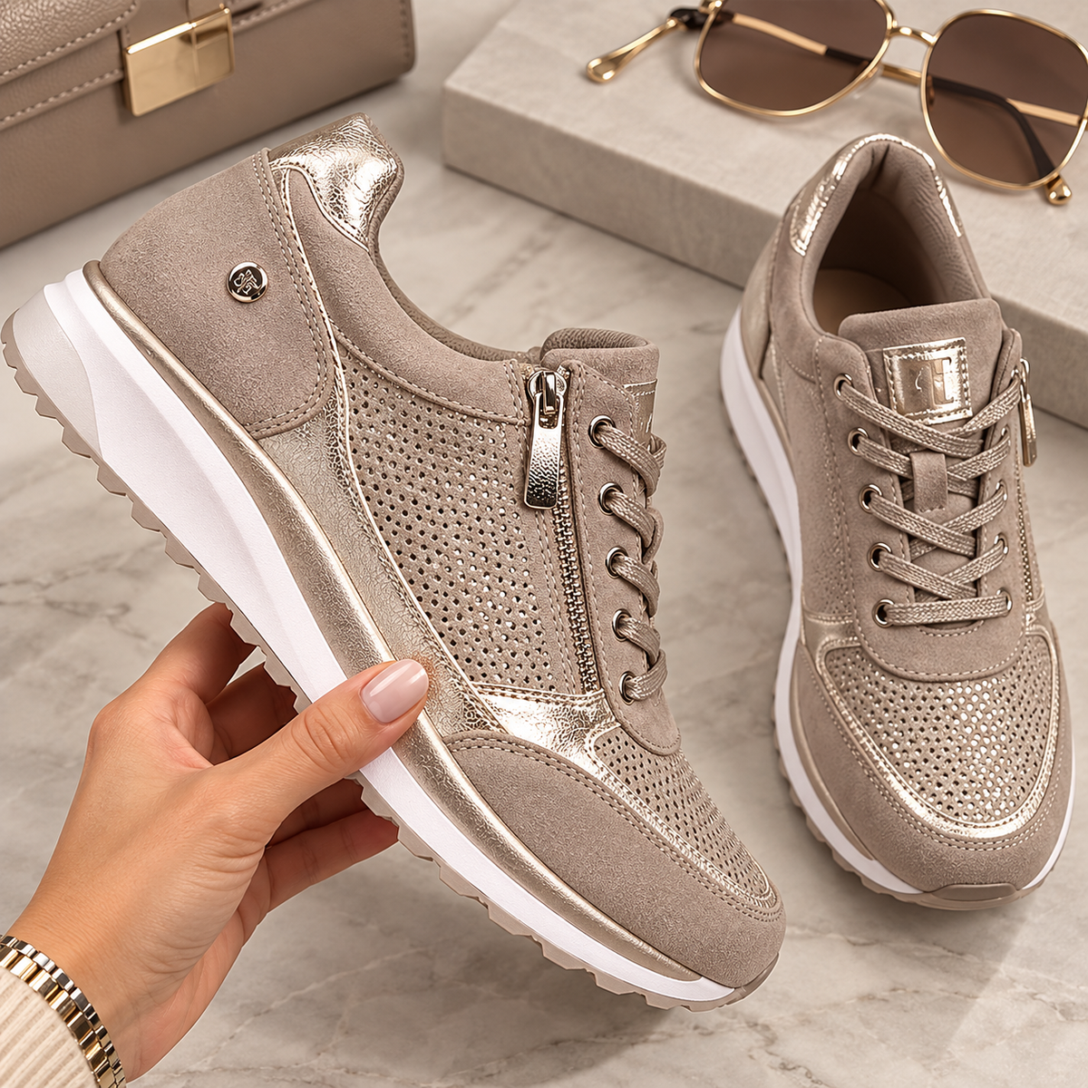 Nora | Elegant trainers with zip fastening