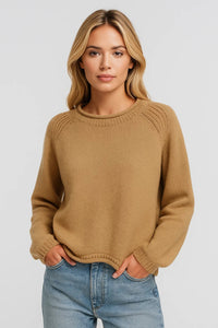 VESNA | SOFT ROUND-NECK KNIT JUMPER WITH SHOULDER DETAIL