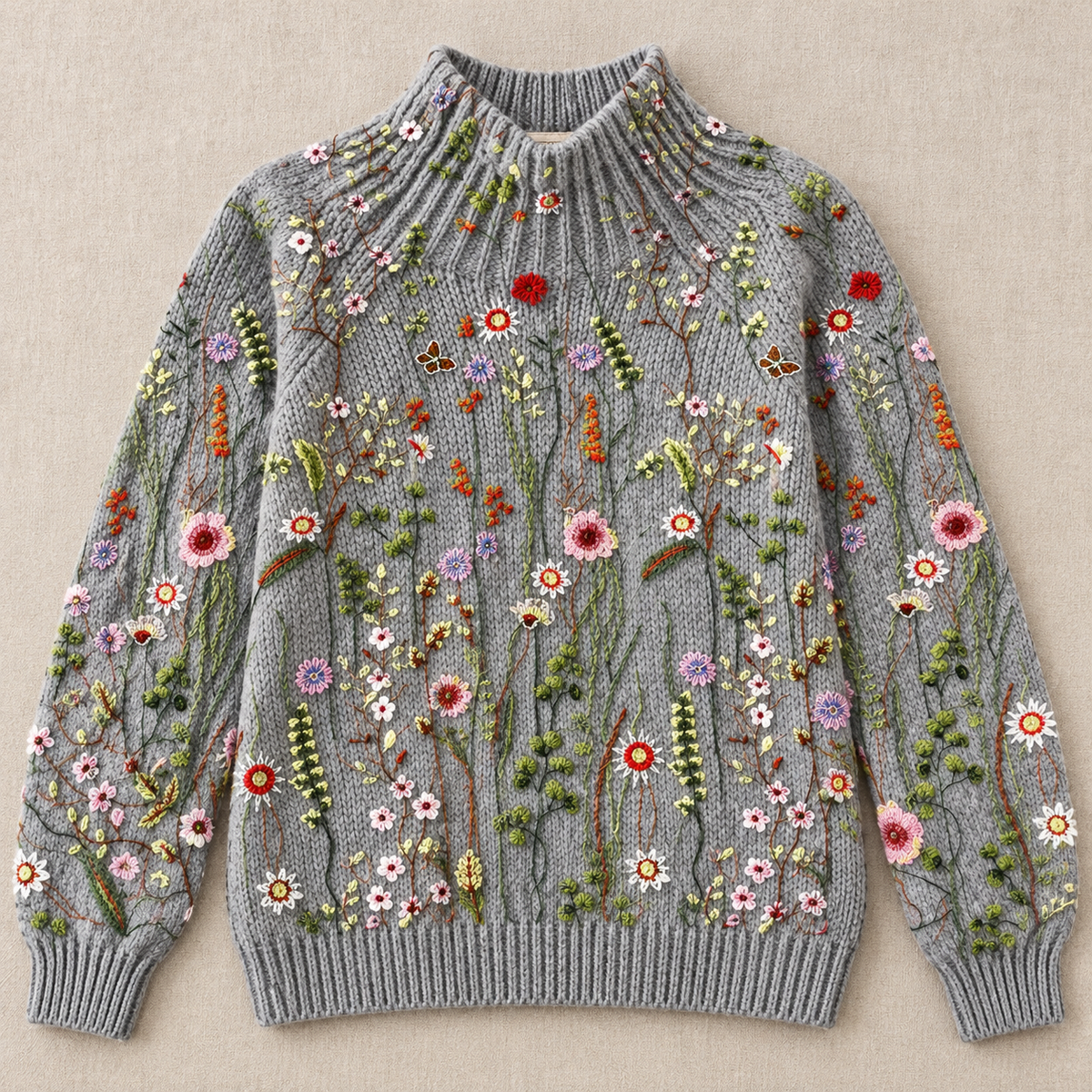 Maurine | Retro Floral Knitted Jumper
