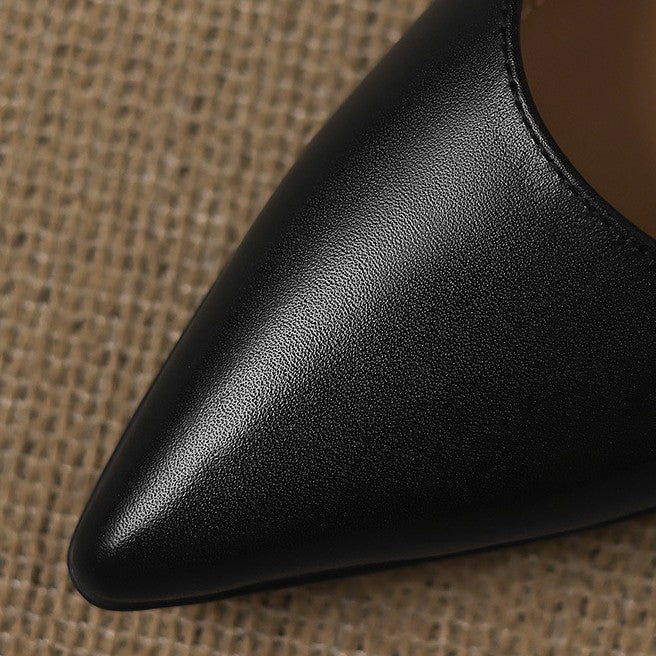 Calenne Leather Kitten Heels Cognac