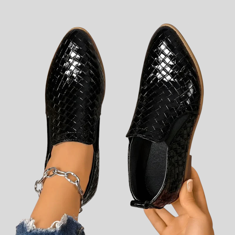 Elvire | Woven Ankle Boots with Block Heel