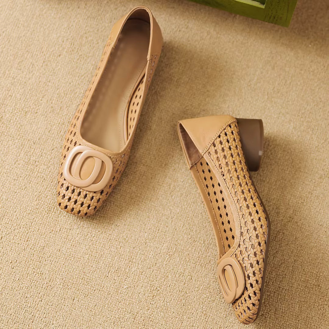Margaret | Elegant Woven Court Shoes
