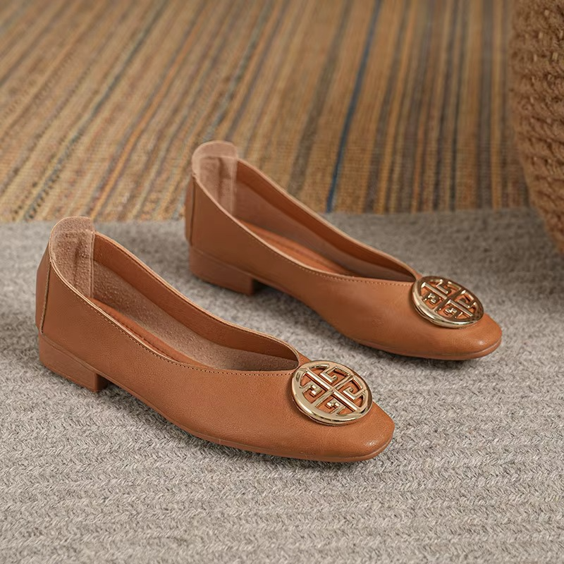 Orchard Leather Flats Red