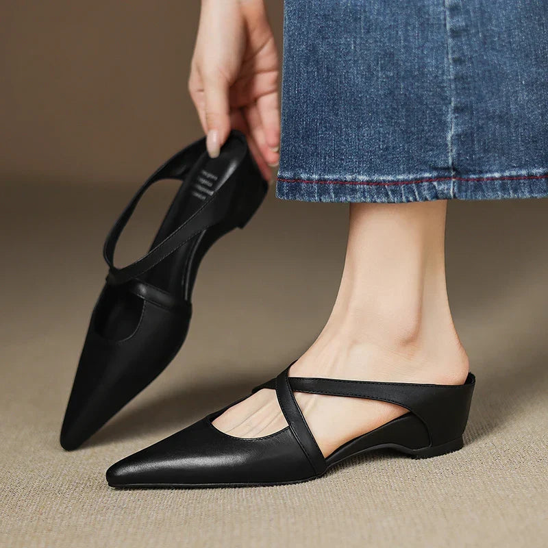 Aluna Genuine Leather Mules