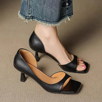 Valenti Leather Heels Black