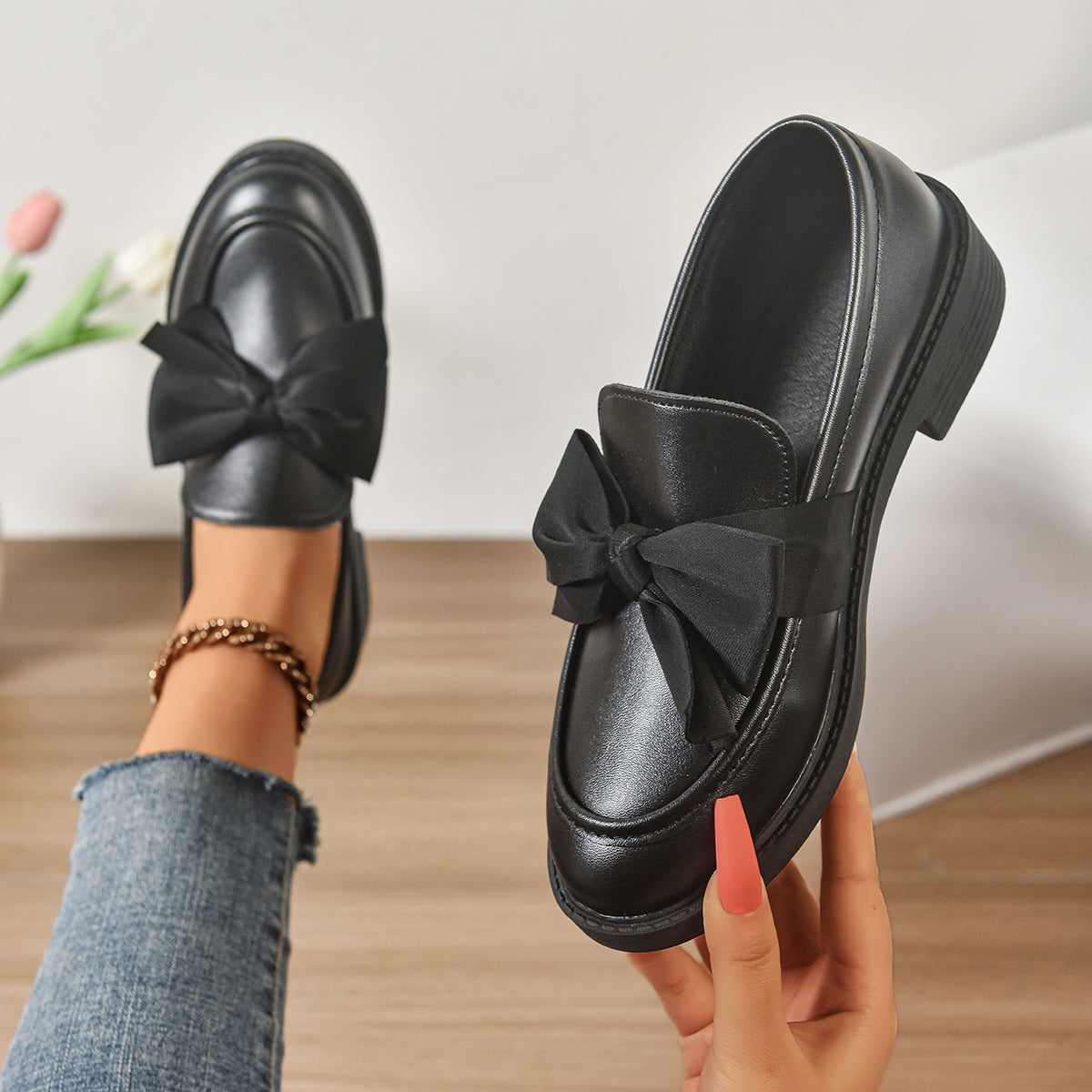 Alice | Orthopaedic Bow Loafers