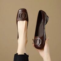 Opium - Leather Flats Brown