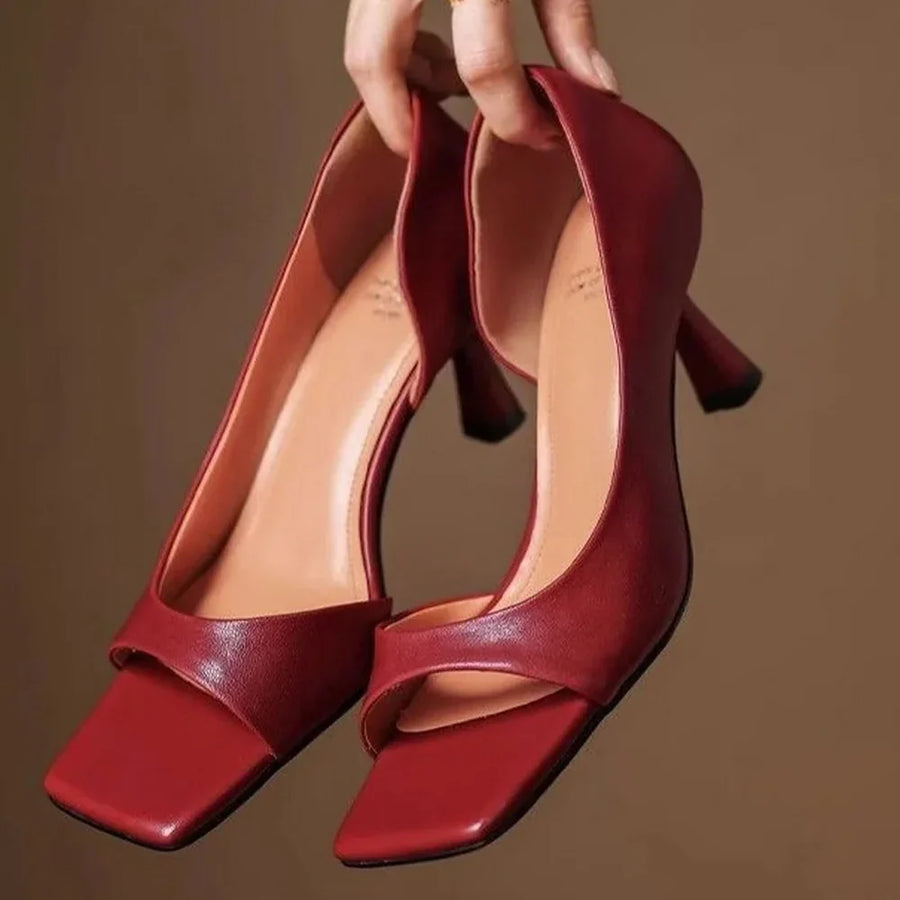 Valenti Leather Heels Red