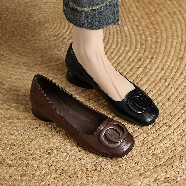 Opium - Leather Flats Black