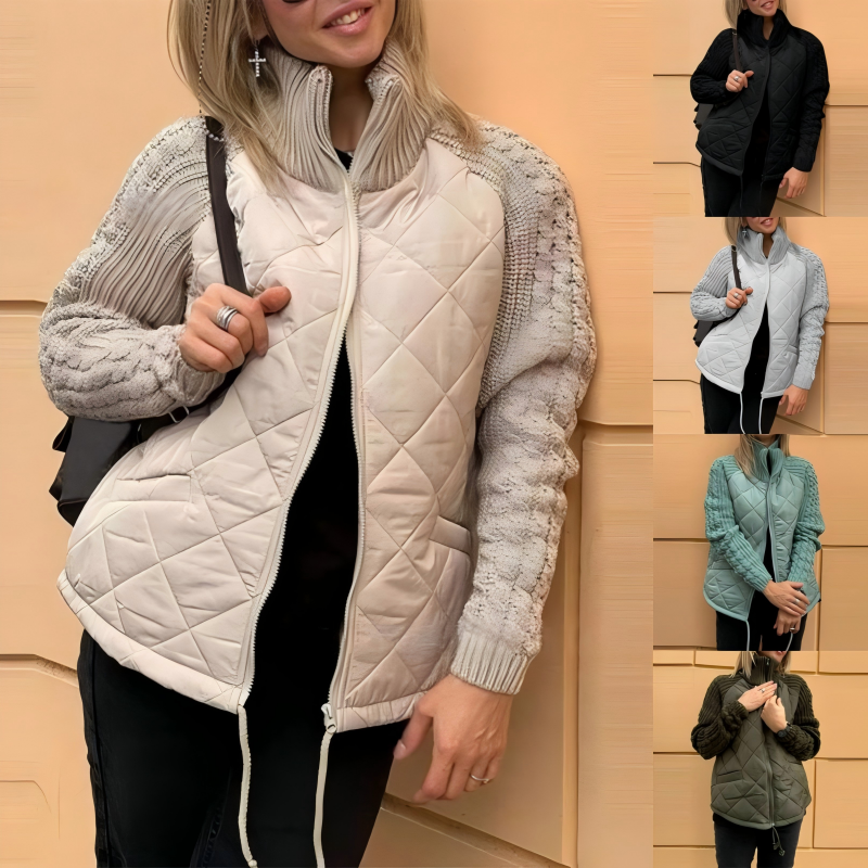 Elodie | Quilted Knit Detail Jacket