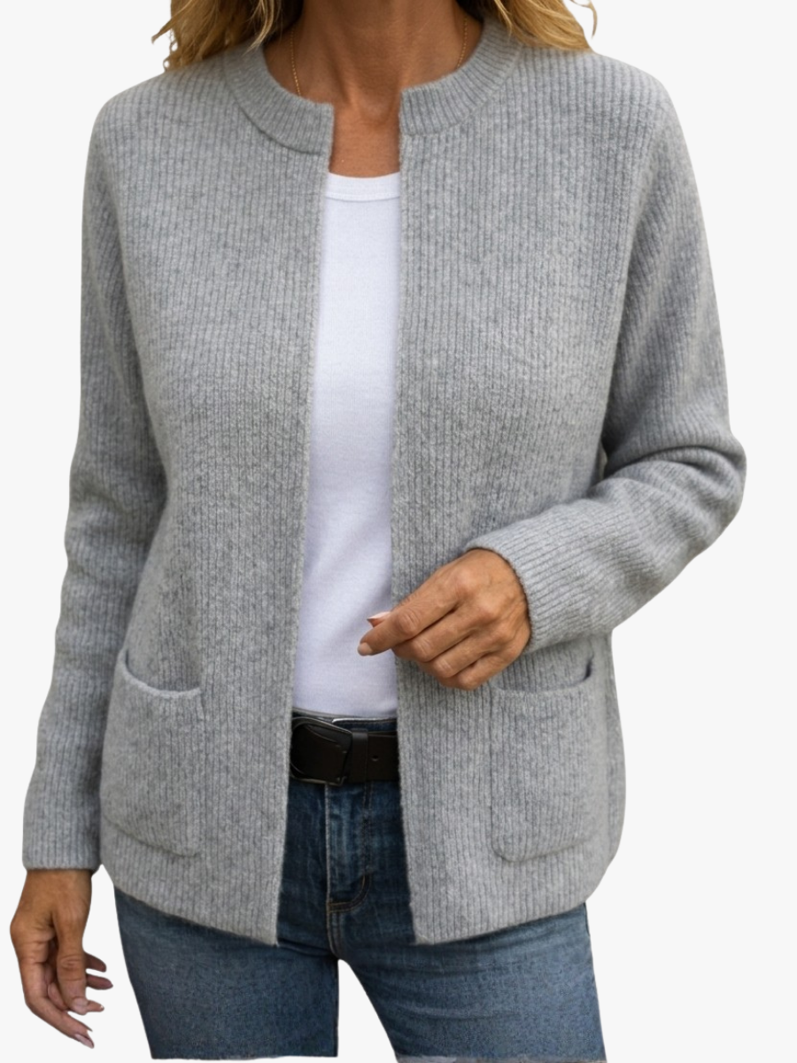 Colette | Zipped Gilet in Warm Knit with Pockets