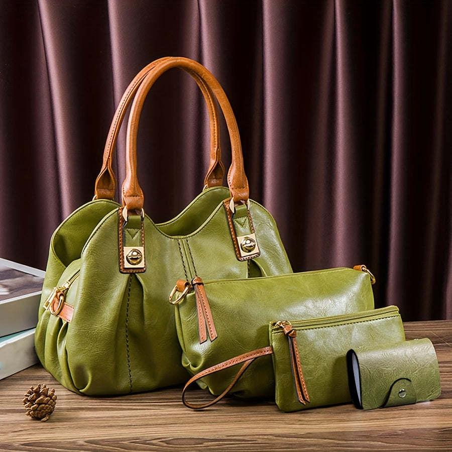 Zoe - Vintage 4-Piece Leather Bag Set