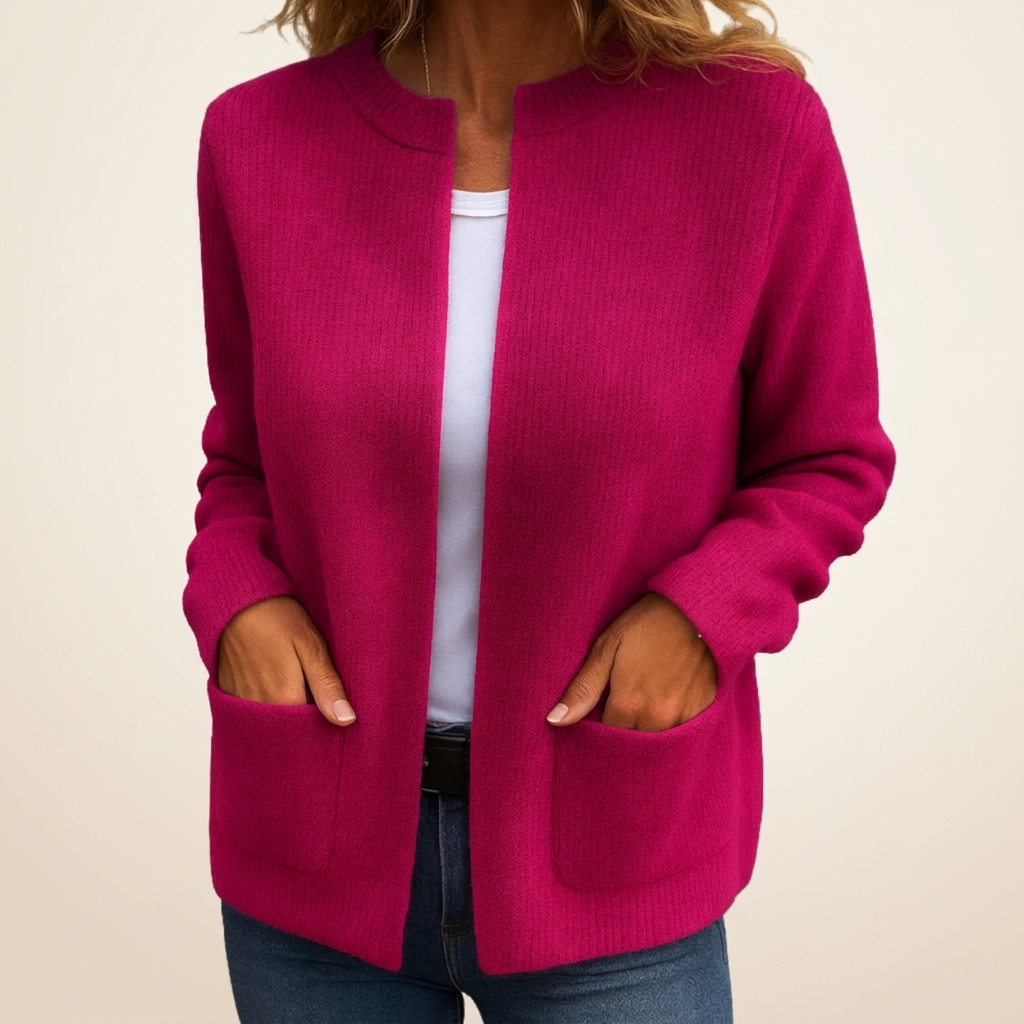 Colette | Zipped Gilet in Warm Knit with Pockets