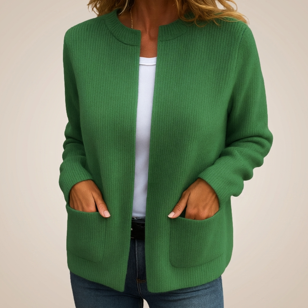 Colette | Zipped Gilet in Warm Knit with Pockets