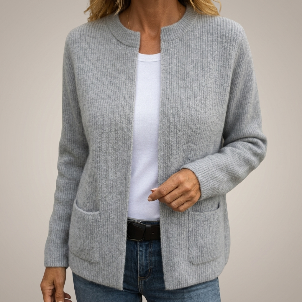 Colette | Zipped Gilet in Warm Knit with Pockets