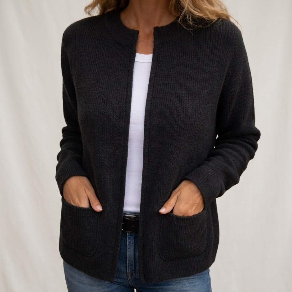Colette | Zipped Gilet in Warm Knit with Pockets
