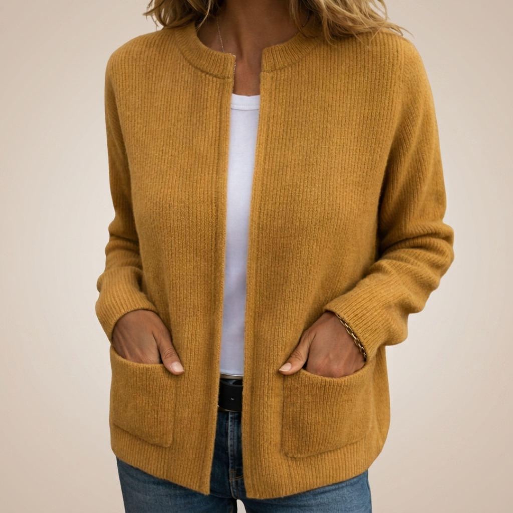 Colette | Zipped Gilet in Warm Knit with Pockets