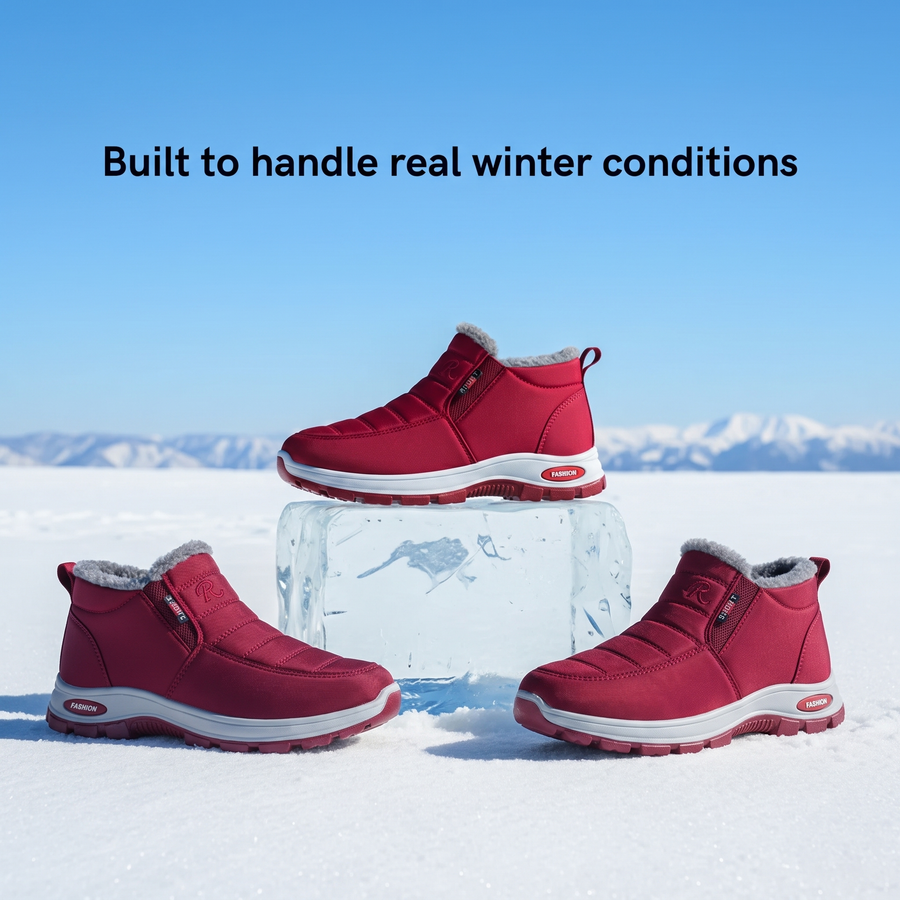 Women’s Quilted Slip-On Red Ankle Boots