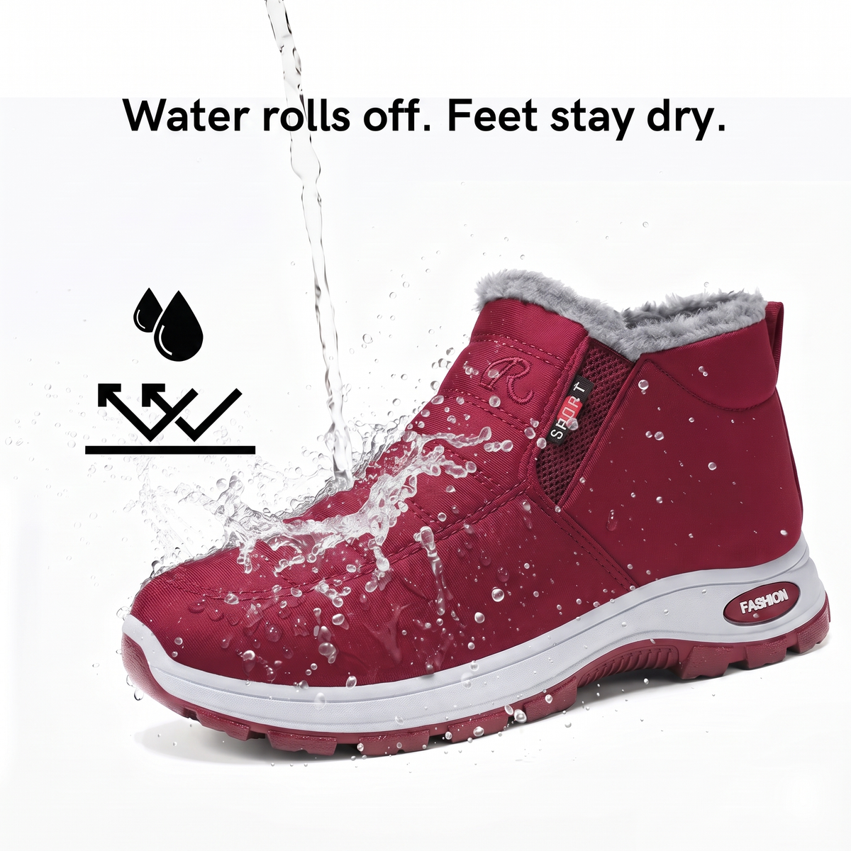 Women’s Quilted Slip-On Dark Red Ankle Boots