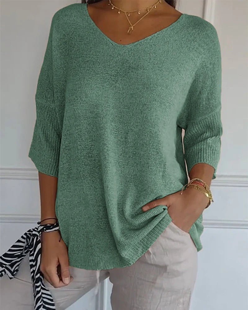 Eva | Soft Knit V-Neck Jumper