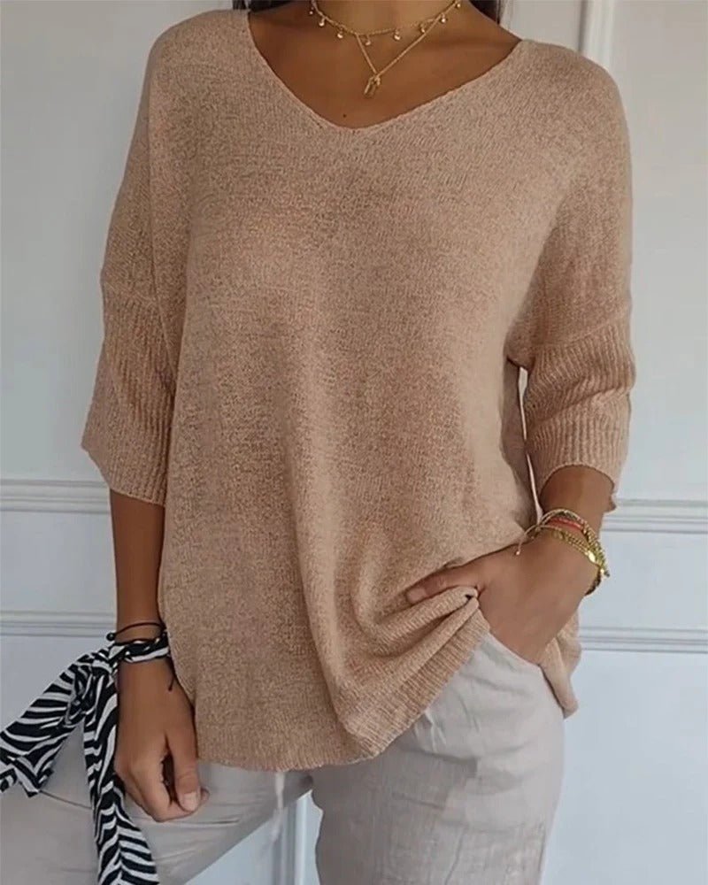 Elena | Soft Knit V-Neck Jumper