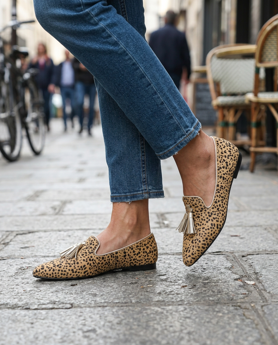 Marianne | Cheetah Print Tassel Loafers